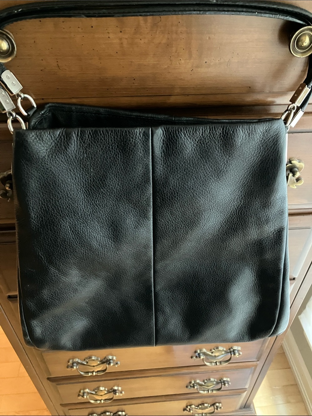 Vintage Coach Madison Hobo bag. Black Pebbled leather.